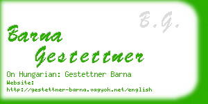 barna gestettner business card